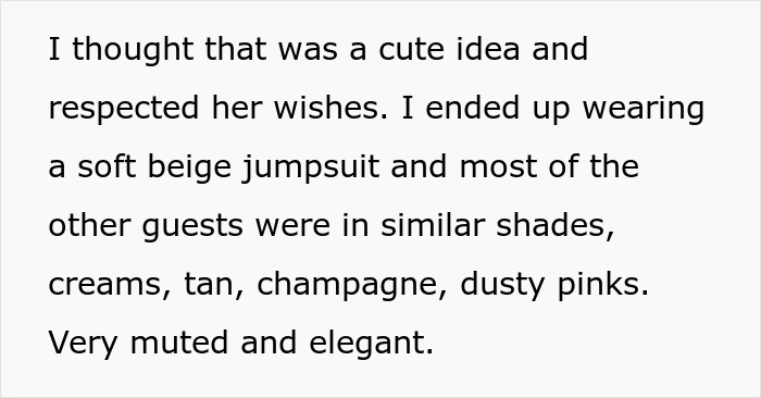 Elegant wedding guests dressed in soft beige and neutral tones following the bride’s request for neutrals and no color. Elegant wedding guests dressed in soft beige and neutral tones following the bride’s request for neutrals and no color.