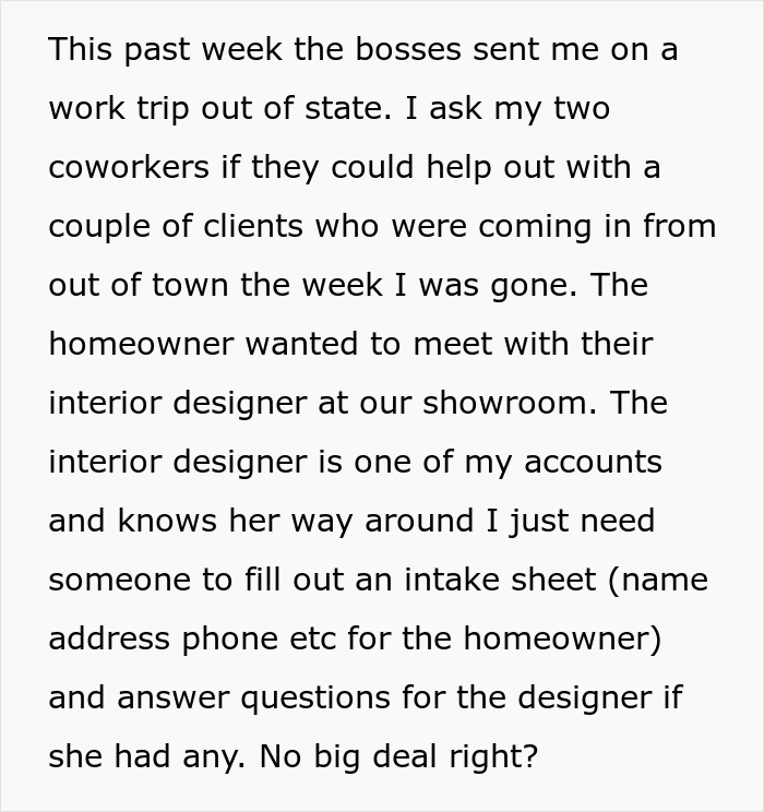 Lazy worker doing the bare minimum at work, demanding half of coworkers commission for minimal help.