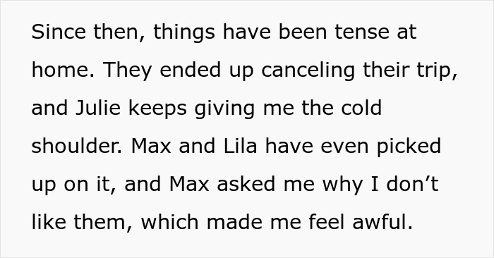 Text excerpt showing family tension after teen refuses to babysit step-siblings, causing parents to have a meltdown. Text excerpt showing family tension after teen refuses to babysit step-siblings, causing parents to have a meltdown.