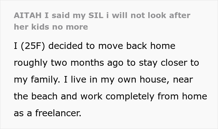 Text excerpt about babysit nephews and family situation, sharing experience of moving home and freelancing. Text excerpt about babysit nephews and family situation, sharing experience of moving home and freelancing.