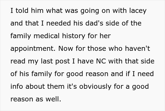 Text excerpt discussing a man facing legal consequences as a deadbeat dad after refusing to help with a family medical history request. Text excerpt discussing a man facing legal consequences as a deadbeat dad after refusing to help with a family medical history request.