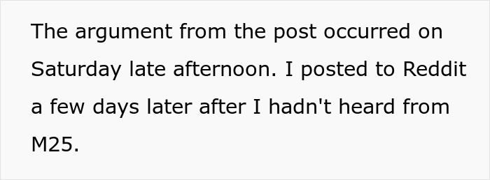 Text block showing a personal account of a woman rethinking her relationship after a red-flag argument with her boyfriend. Text block showing a personal account of a woman rethinking her relationship after a red-flag argument with her boyfriend.