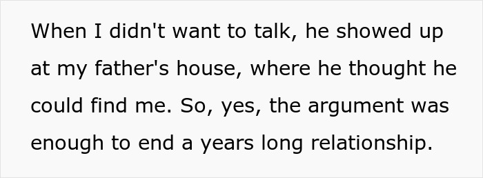 Text block describing a woman’s red-flag argument with boyfriend that led her to rethink their long relationship. Text block describing a woman’s red-flag argument with boyfriend that led her to rethink their long relationship.