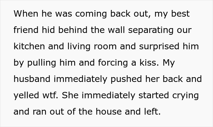 Bestie forcefully kissed her husband, leaving the lady shocked and wondering if they are hiding an affair. Bestie forcefully kissed her husband, leaving the lady shocked and wondering if they are hiding an affair.