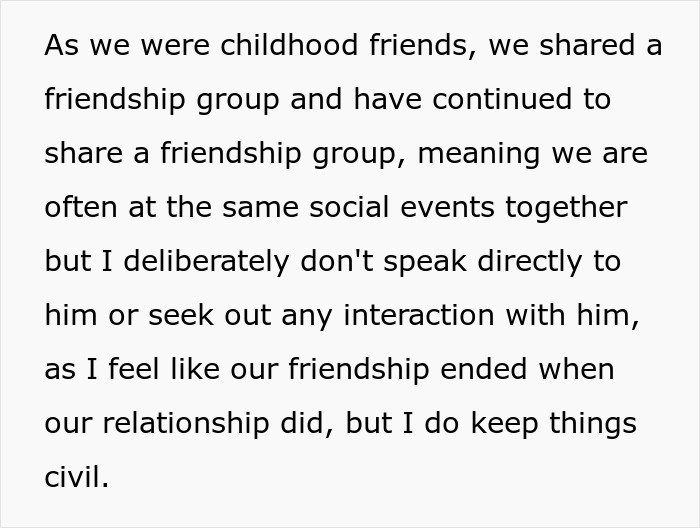 Text excerpt about a woman revisiting past breakup after friend reveals she was the other woman all along.