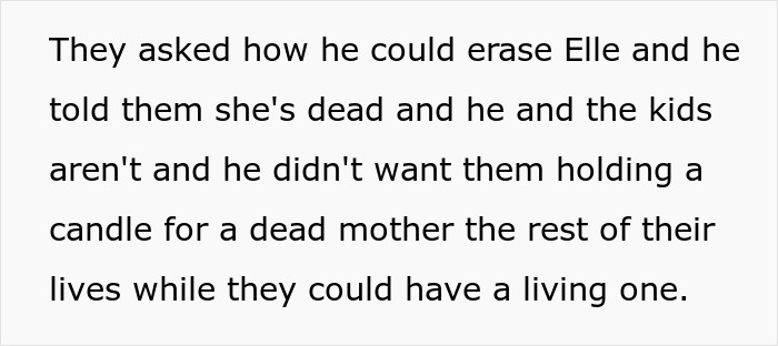 Man and new wife trying to erase late wife from kids’ lives while aunt refuses to let them replace her.