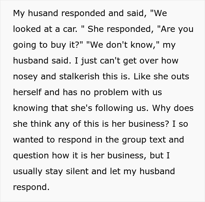 Text conversation discussing concerns about nosy behavior relating to mil-tracking-app-son and family privacy issues. Text conversation discussing concerns about nosy behavior relating to mil-tracking-app-son and family privacy issues.