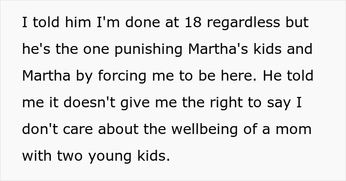 Text excerpt about dad wanting daughter to accept stepmom, addressing family conflict and parental responsibility issues. Text excerpt about dad wanting daughter to accept stepmom, addressing family conflict and parental responsibility issues.