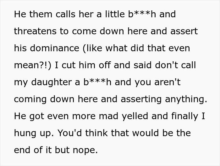 Text excerpt showing a heated argument highlighting refusal and legal consequences involving a deadbeat dad. Text excerpt showing a heated argument highlighting refusal and legal consequences involving a deadbeat dad.