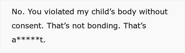 Text message expressing anger about unlicensed ear piercing violating child's body without consent. Text message expressing anger about unlicensed ear piercing violating child's body without consent.
