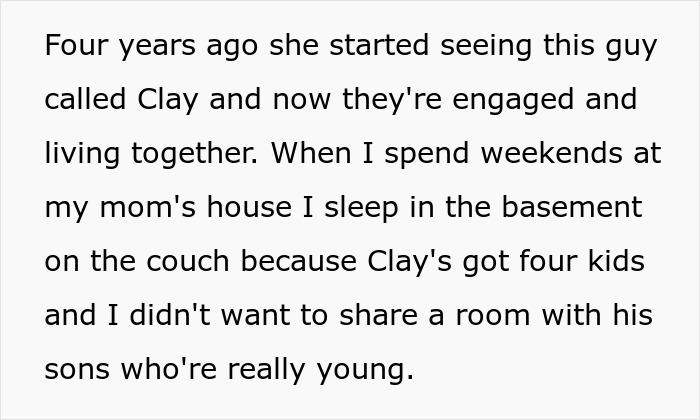Teen expected by absentee mom to pause life and babysit fiancé’s kids while they enjoy dates at home. Teen expected by absentee mom to pause life and babysit fiancé’s kids while they enjoy dates at home.