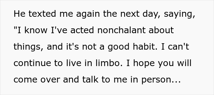 Text excerpt showing a troubling message that sparks a woman rethinking her relationship after one red-flag argument with boyfriend. Text excerpt showing a troubling message that sparks a woman rethinking her relationship after one red-flag argument with boyfriend.