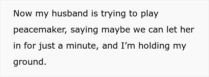 Text excerpt about a husband trying to mediate while holding ground, related to delivery room baby DNA context.