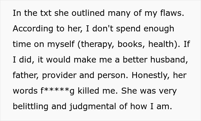 Text showing a man’s message about his daughter demanding apology for generational trauma and calling him out.