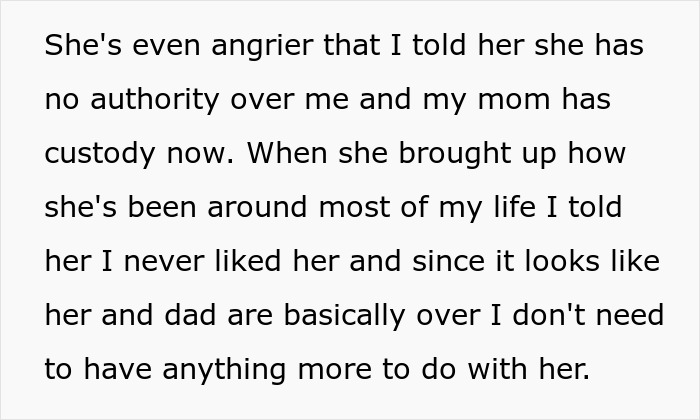 Text excerpt about teen refusing to help half siblings after dad goes AWOL, stepmom angry at his decision. Text excerpt about teen refusing to help half siblings after dad goes AWOL, stepmom angry at his decision.