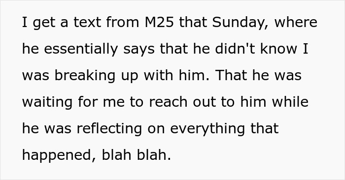 Text message describing confusion and reflection after a red-flag argument in a woman’s relationship with her boyfriend. Text message describing confusion and reflection after a red-flag argument in a woman’s relationship with her boyfriend.