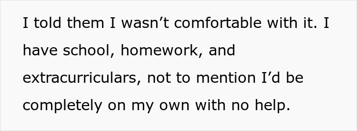 Teen refuses to babysit step-siblings for a week due to school, homework, and extracurriculars causing parents' meltdown. Teen refuses to babysit step-siblings for a week due to school, homework, and extracurriculars causing parents' meltdown.