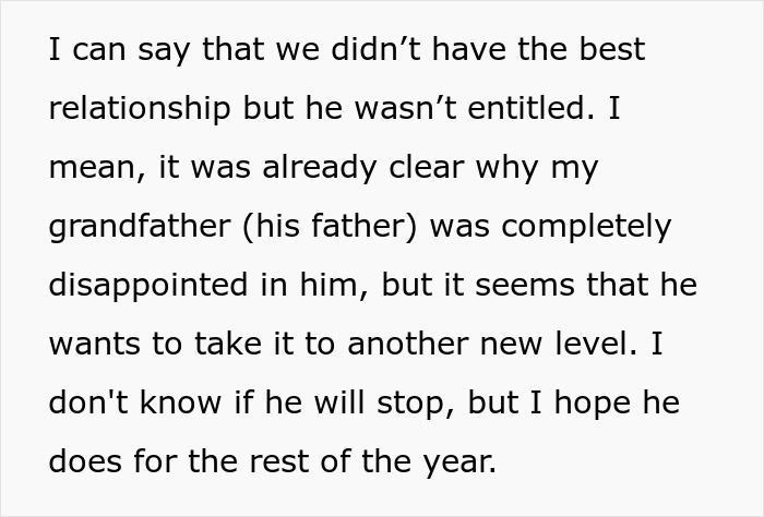Text excerpt discussing a father and son conflict involving house lock changes and police involvement. Text excerpt discussing a father and son conflict involving house lock changes and police involvement.