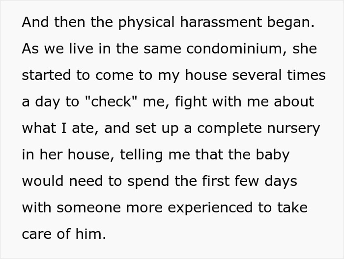 Text excerpt discussing physical harassment and delusional belief about stepdaughter’s baby linked to disturbed mental health. Text excerpt discussing physical harassment and delusional belief about stepdaughter’s baby linked to disturbed mental health.