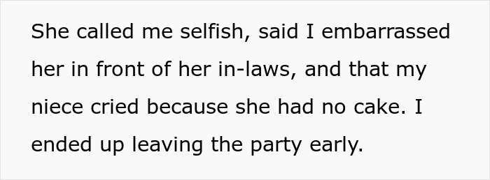 Woman says aunt with no kids should pay for cake, party drama unfolds after cake order cancellation. Woman says aunt with no kids should pay for cake, party drama unfolds after cake order cancellation.