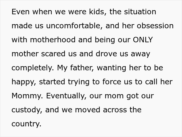 Text about a woman’s disturbed mental health and obsession with motherhood causing family distress and custody changes. Text about a woman’s disturbed mental health and obsession with motherhood causing family distress and custody changes.