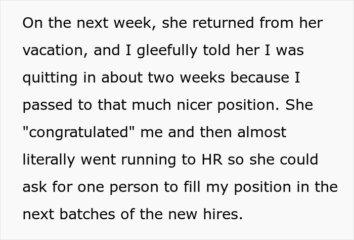Text excerpt about an employee quitting after a boss steals 2 days of pay and the employee blowing the whistle. Text excerpt about an employee quitting after a boss steals 2 days of pay and the employee blowing the whistle.