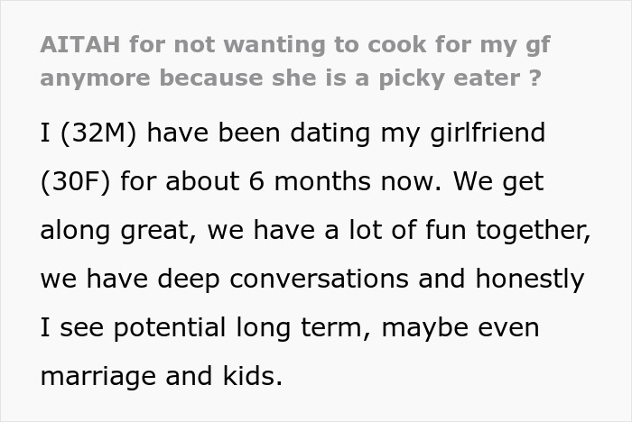 Woman Has The Palate Of A Five Year Old, Her BF Starts Refusing To Cook For Her Woman Has The Palate Of A Five Year Old, Her BF Starts Refusing To Cook For Her