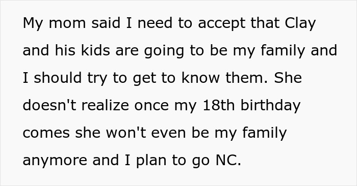 Teen expresses frustration as absentee mom expects him to pause his life and babysit fiancé’s kids for their dates. Teen expresses frustration as absentee mom expects him to pause his life and babysit fiancé’s kids for their dates.