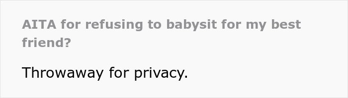 Text post about a woman choosing to be a single mom and her friend refusing to babysit anymore. Text post about a woman choosing to be a single mom and her friend refusing to babysit anymore.