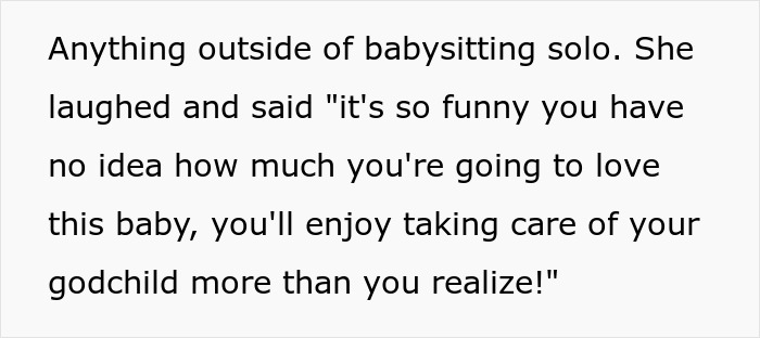 Text excerpt about a woman choosing to be a single mom assuming her bestie will babysit forever, then shocked at refusal. Text excerpt about a woman choosing to be a single mom assuming her bestie will babysit forever, then shocked at refusal.