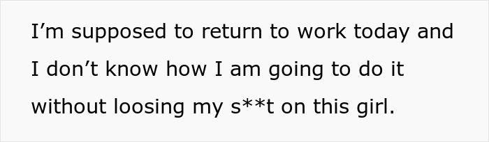Alt text: Text expressing stress about returning to work, reflecting a lazy worker doing the bare minimum and demanding coworker commission.