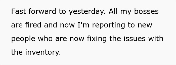 Text excerpt about bosses fired and fixing inventory issues, related to soldier tracking missing equipment reports.