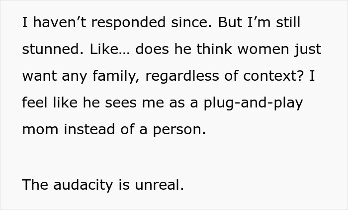 Alt text: Woman meets up with ex after years apart and reacts to request about co-parenting his secret child. Alt text: Woman meets up with ex after years apart and reacts to request about co-parenting his secret child.