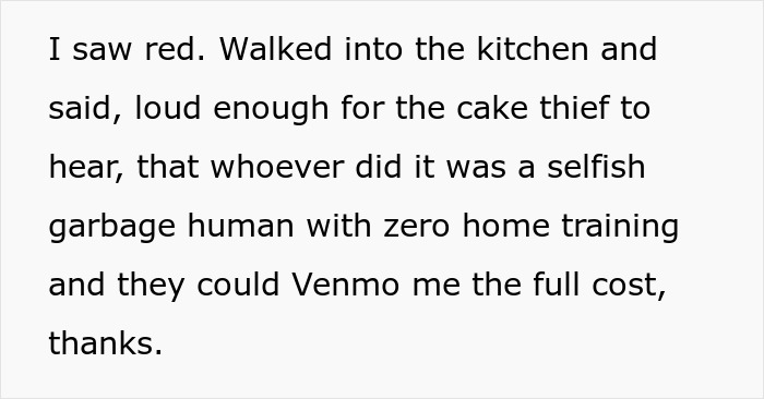 Alt text: Woman’s custom baby shower cake ruined in shared fridge with coworkers saying she shouldn’t make a fuss.