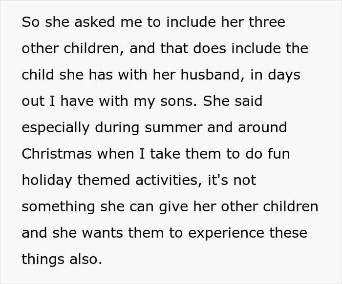 Text discussing a woman cheating on partner who wants him to help care for her children with other men. Text discussing a woman cheating on partner who wants him to help care for her children with other men.
