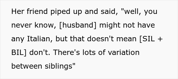 "Italian" In-Laws In Disbelief After Woman Reveals Their True Heritage Due To Hubby’s DNA Test "Italian" In-Laws In Disbelief After Woman Reveals Their True Heritage Due To Hubby’s DNA Test
