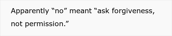Text image with phrase apparently no meant ask forgiveness not permission referencing unlicensed ear piercing incident. Text image with phrase apparently no meant ask forgiveness not permission referencing unlicensed ear piercing incident.