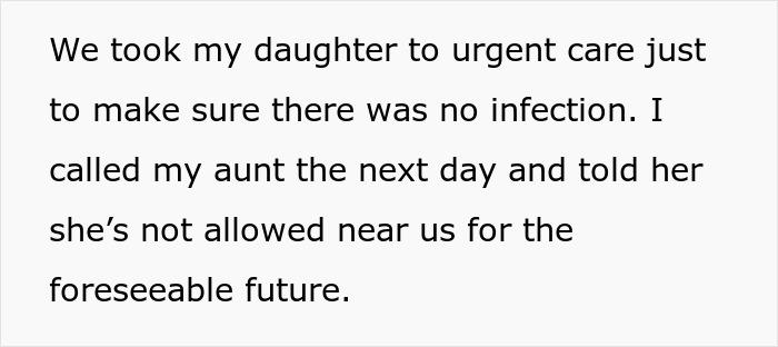 Text message about urgent care visit after unlicensed ear piercing by aunt causing mom to flip out over gold studs. Text message about urgent care visit after unlicensed ear piercing by aunt causing mom to flip out over gold studs.