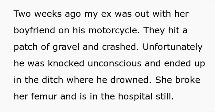 Alt text: Woman’s affair lover dies in crash, wife hospitalized, now wants ex to delay their divorce decision. Alt text: Woman’s affair lover dies in crash, wife hospitalized, now wants ex to delay their divorce decision.
