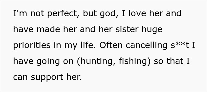 Text showing a man expressing love for his daughter and making her a priority despite his flaws, touching on generational trauma.