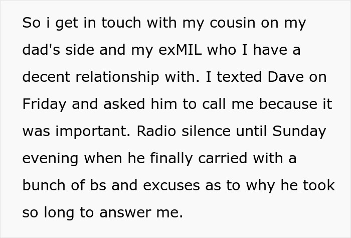 Text message screenshot showing a man facing legal consequences as a deadbeat dad after refusing to grant his wife a small favor. Text message screenshot showing a man facing legal consequences as a deadbeat dad after refusing to grant his wife a small favor.