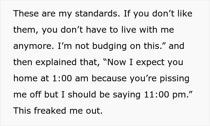 Text excerpt showing a woman reconsidering her relationship after a red-flag argument with her boyfriend. Text excerpt showing a woman reconsidering her relationship after a red-flag argument with her boyfriend.