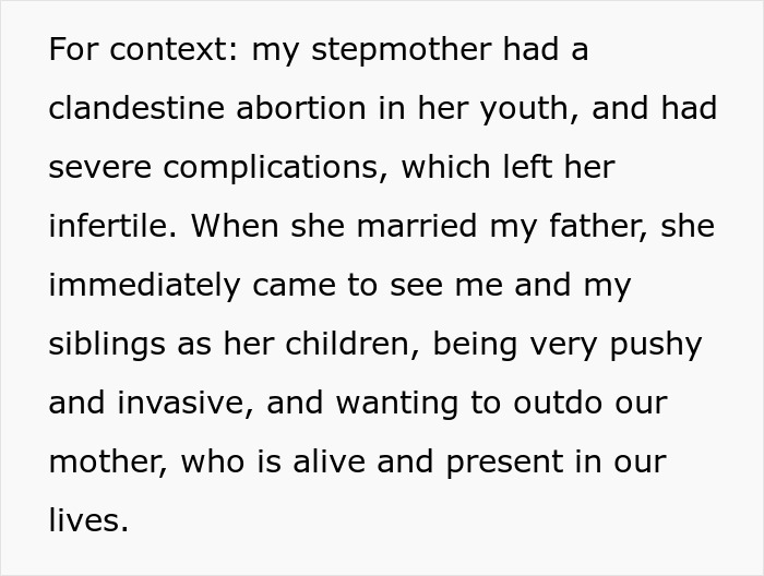 Text describing a woman’s disturbed mental health as she believes her stepdaughter’s baby is actually hers. Text describing a woman’s disturbed mental health as she believes her stepdaughter’s baby is actually hers.