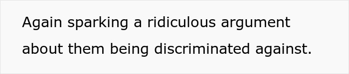 Text image stating a couple sparking an argument about being discriminated against by a tour company.