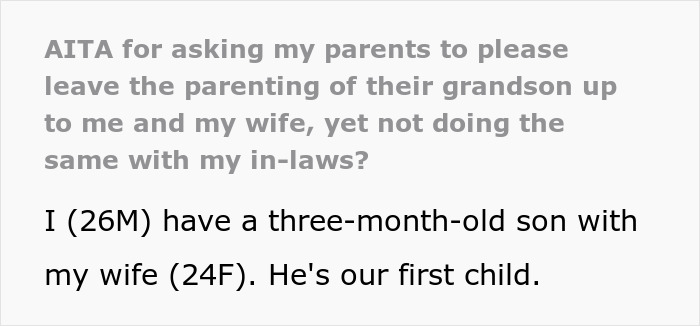 Mom can't believe son lets in-laws help with baby while restricting her involvement due to being overprotective. Mom can't believe son lets in-laws help with baby while restricting her involvement due to being overprotective.