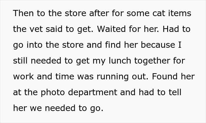 Text describing a woman dealing with a coworker who moves in and demands rides without notice or tact.