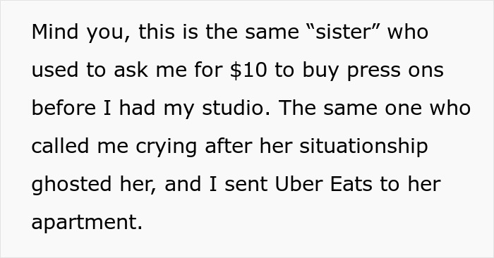 Text about a lady ditching her bestie for a wannabe influencer and expecting to use her studio for a party but getting refused. Text about a lady ditching her bestie for a wannabe influencer and expecting to use her studio for a party but getting refused.