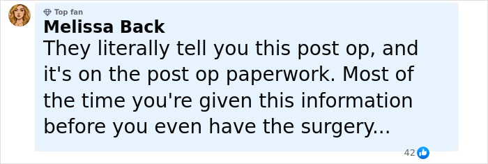 Woman horrified after botching plastic surgery by ignoring recovery instructions, expressing regret in a detailed social media comment. Woman horrified after botching plastic surgery by ignoring recovery instructions, expressing regret in a detailed social media comment.