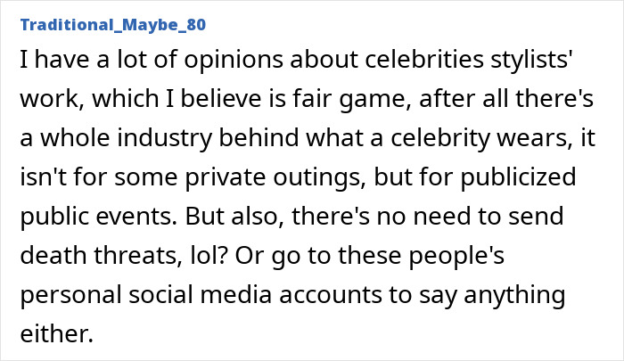 Text discussing opinions on celebrity stylists and mentioning threats on social media related to Pedro Pascal cutting ties with stylist. Text discussing opinions on celebrity stylists and mentioning threats on social media related to Pedro Pascal cutting ties with stylist.