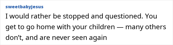 Text post discussing concerns about children being stopped, questioned, and possibly trafficked, referencing a foster dad case. Text post discussing concerns about children being stopped, questioned, and possibly trafficked, referencing a foster dad case.